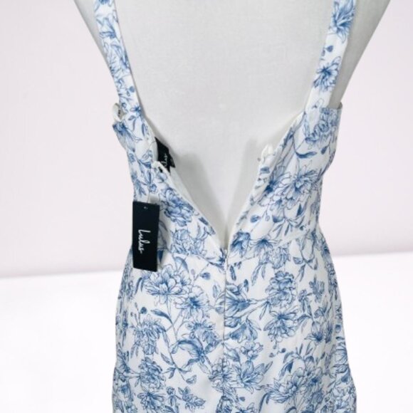 Lulus NEW For the Frill of It White Floral Ruffled Maxi Babydoll Dress Size M - Picture 11 of 12